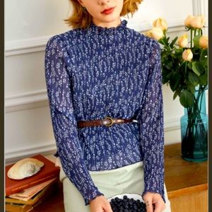 Simple Retro Tulip Blouse and Skirt Set